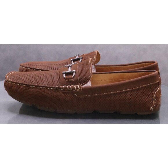 Nordstrom Shop Men's Horsebit Loafers Driving Shoes Size 13 Leather Brown - Picture 2 of 11